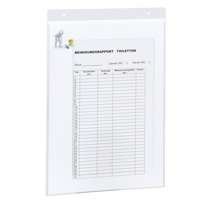 Poster holder A4 high with cut-out